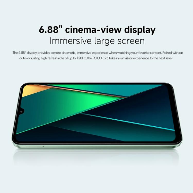 Xiaomi POCO C75 Global, 8GB+256GB, Side Fingerprint, 6.88 inch Xiaomi HyperOS MediaTek Helio G81-Ultra Octa Core, NFC, Network: 4G Xiaomi POCO C75 Global, 8GB+256GB, Side Fingerprint, 6.88 inch Xiaomi HyperOS MediaTek Helio G81-Ultra Octa Core, NFC, Network: 4G